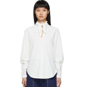 Like new See by Chloe Pussycat Bow White Crepe Vented Blouse Sz US XS / 0-2